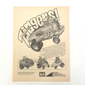 Vintage MPC Zingers Model Car Print Ad Toy Collector Display Hot Wheels Garage